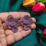 Handmade Floral Design Bridal Earrings For Wedding - Libasaa.com