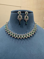 American Diamond Necklace with Earrings CZ Elegant Timeless Jewelry - Libasaa.com