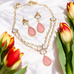 Multi Layer Pakistani Polki NecklaceEarrings Set - Libasaa.com