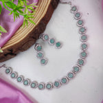 Zaafira Pakistani Jewelry AD Choker Set with CZ Stones for Indian Wedding and Bridal Occasions - Libasaa.com