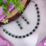 Bollywood Inspired AD Necklace Set with CZ Jewelry for Indian Weddings and Engagements - Libasaa.com