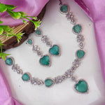 Bridal AD Necklace Set for Pakistani and Indian Weddings with Stunning CZ Stones - Libasaa.com