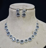 Bollywood Inspired AD Necklace Set with CZ Stones for Indian Wedding Engagement and Bridal Wear - Libasaa.com