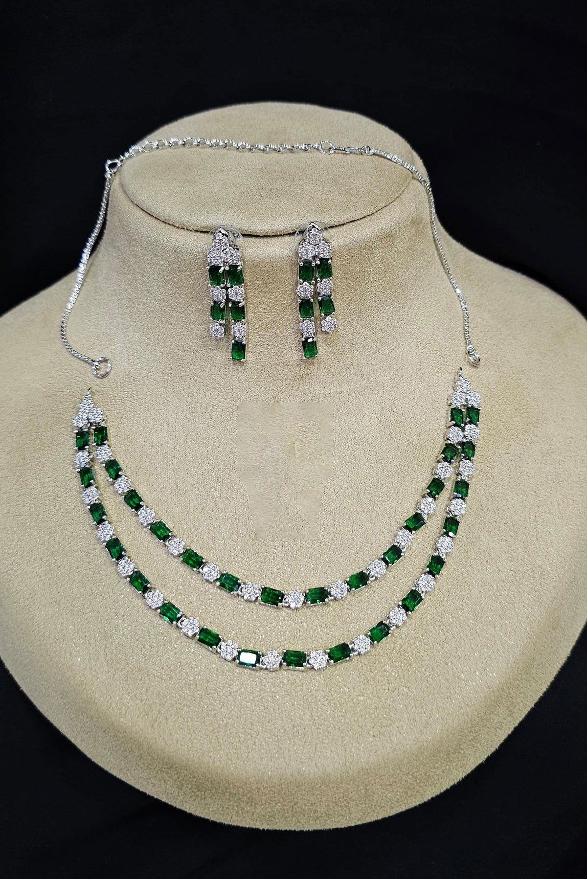 American Diamond CZ Jewelry Set for Bridal Wedding Bollywood and Pakistani Inspired Designs - Libasaa.com