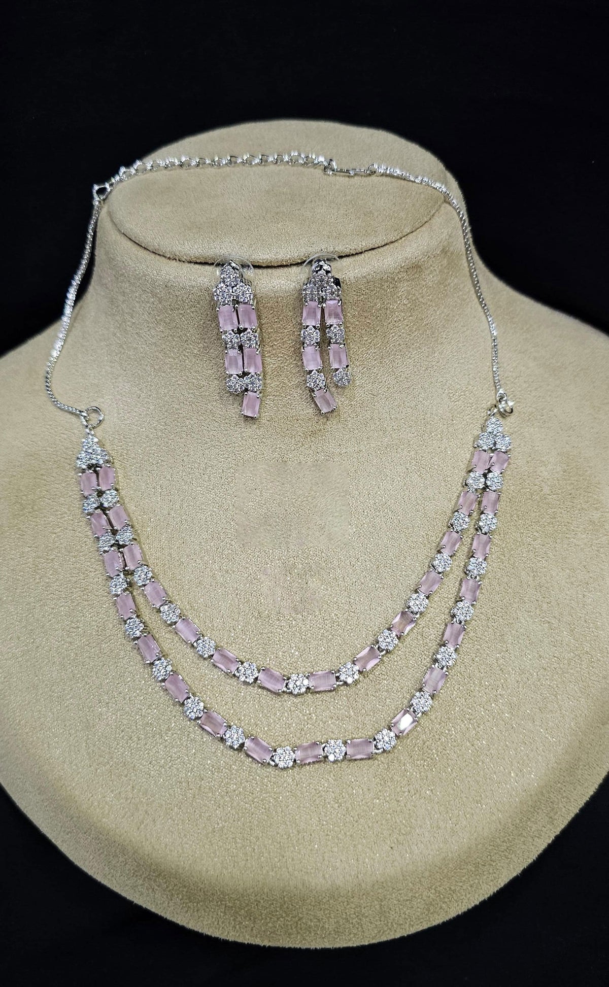 American Diamond CZ Jewelry Set for Bridal Wedding Bollywood and Pakistani Inspired Designs - Libasaa.com