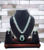 Beautiful American Diamond Necklace Earrings Set for Bridal Wedding Pakistani Jewelry with CZ Stones - Libasaa.com