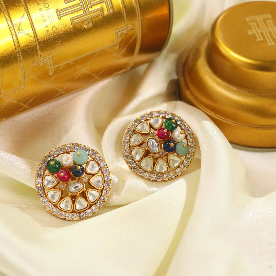 Elegant Gem Drop Earrings with Crystal Accents for Weddings and Formal Events - Libasaa.com