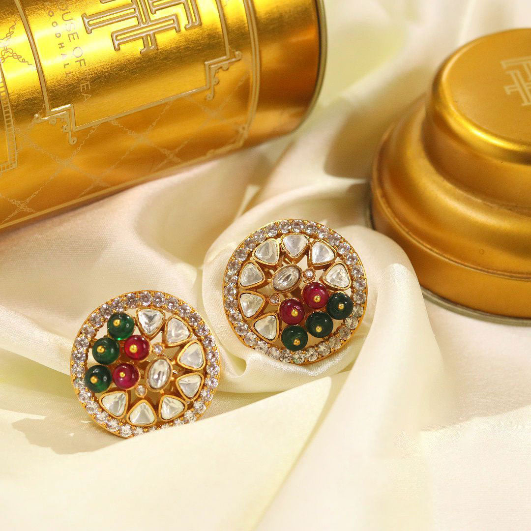 Elegant Gem Drop Earrings with Crystal Accents for Weddings and Formal Events - Libasaa.com