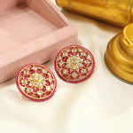 Pakistani-Style Earrings with Blue and Clear Stones, Ideal for Parties - Libasaa.com