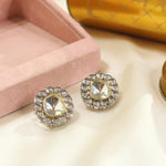 Bollywood Statement Earrings with Blue Gem and Crystal Details for Brides - Libasaa.com