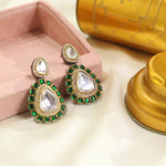 Ethnic Wedding Earrings with Blue Stone and Premium Design Handmade in India - Libasaa.com