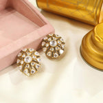 Indian Earrings with Handcrafted Crystal Design and Sapphire-Inspired Stone for women - Libasaa.com