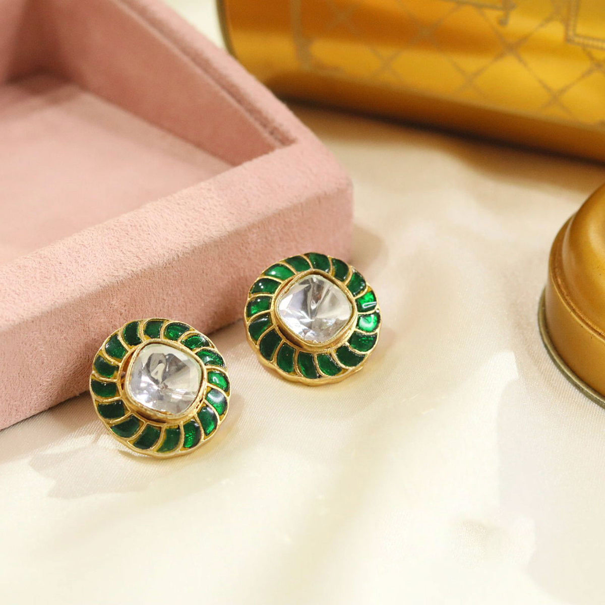 Ethnic Styles Kundan Earrings for Weddings Parties and Special Occasions with high quality - Libasaa.com