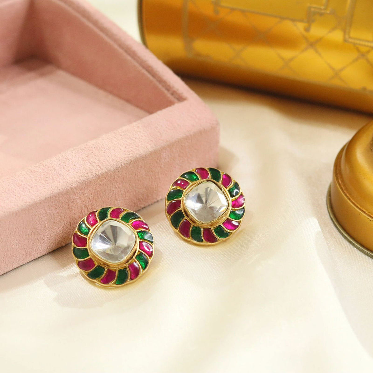 Ethnic Styles Kundan Earrings for Weddings Parties and Special Occasions with high quality - Libasaa.com