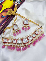 Bollywood CZ Necklace & Earrings Set for Weddings & Engagementments Elegant Sparkling Jewelry - Libasaa.com