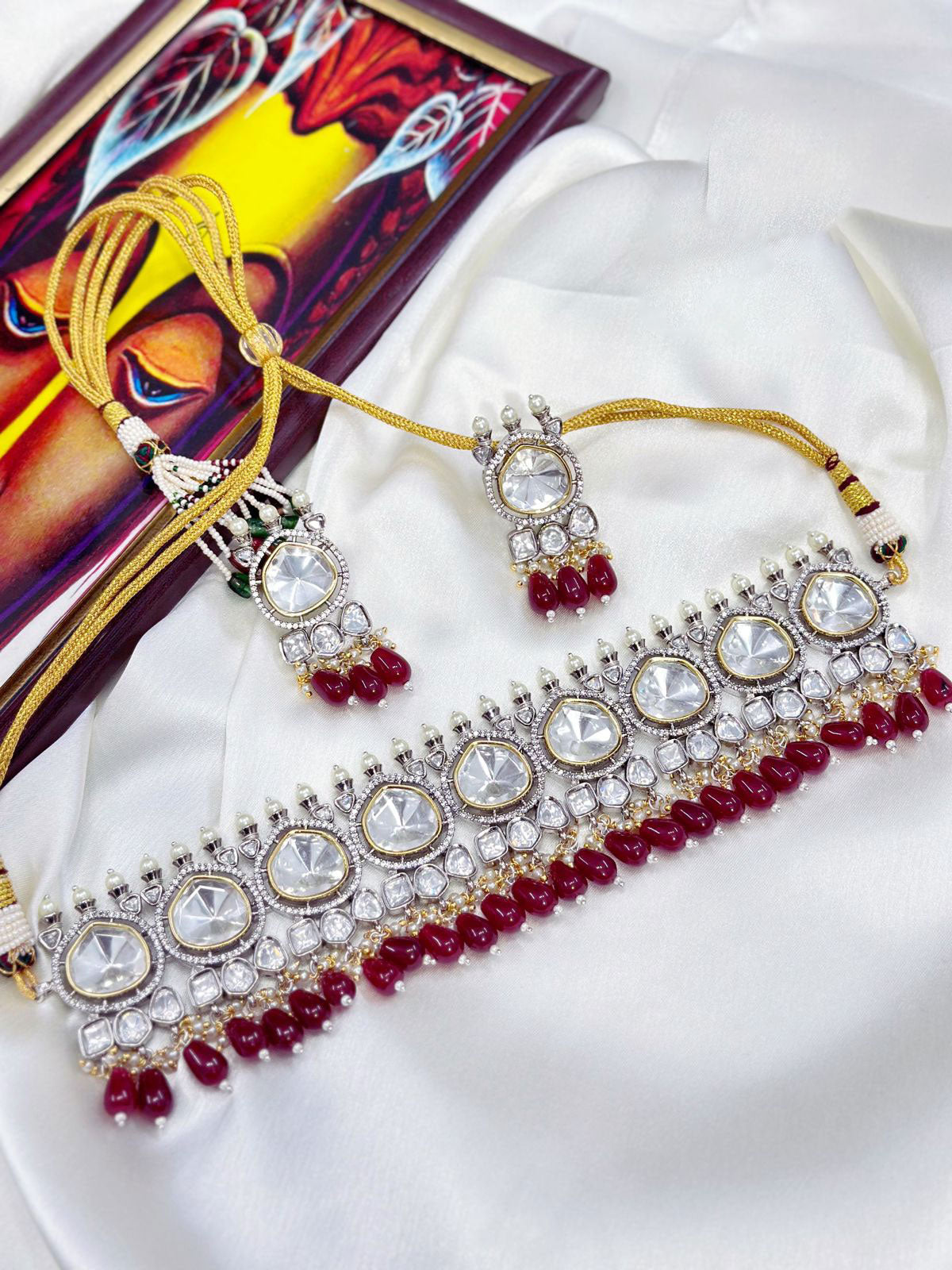 Elegant AD Necklace Earrings Set Silver Finish Perfect Bridal Jewelry for Weddings Formal Events - Libasaa.com