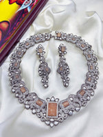Bridal Gorgeous Necklace Earrings AD Choker Set with CZ Stones for special Traditional Weddings and events - Libasaa.com