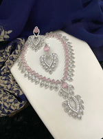 Teardrop Leafy Shapes And Pear Stone Necklace Earrings for Luxurious Appearance in Weddings and Special Occations - Libasaa.com