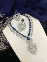 Teardrop Leafy Shapes And Pear Stone Necklace Earrings for Luxurious Appearance in Weddings and Special Occations - Libasaa.com