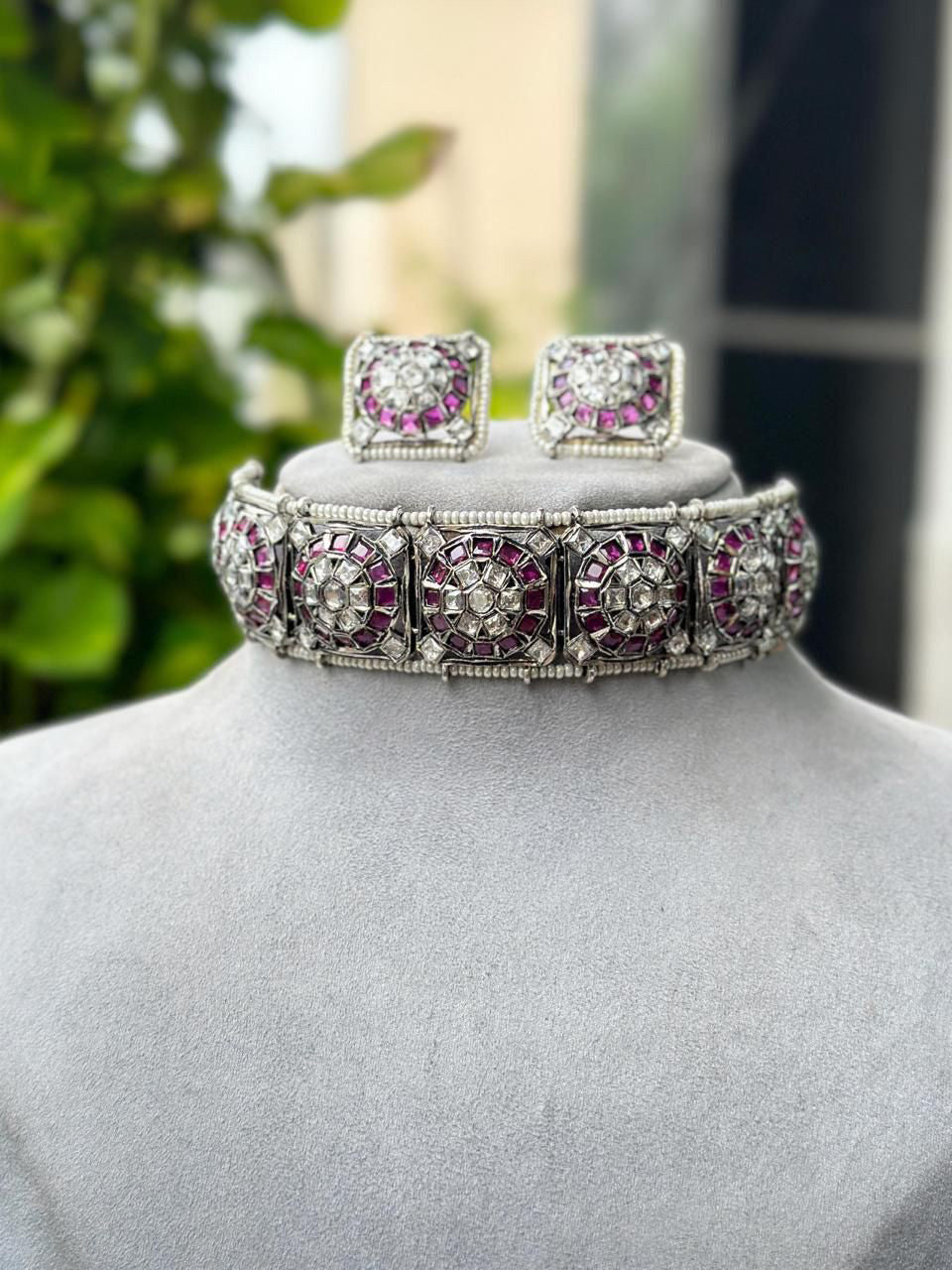 Pakistani Inspired Necklace Earrings Set Stunning and Stylish for a Beautiful Bridal Look - Libasaa.com