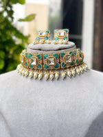 Bollywood Inspired Ameciran Diamond Necklace Earrings Unique Pieces for Special Moments and Celebrations - Libasaa.com