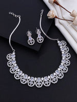 Exquisite Indian AD Necklace Earrings Handmade with Perfect American Diamond CZ Craftsmanship - Libasaa.com