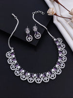 Exquisite Indian AD Necklace Earrings Handmade with Perfect American Diamond CZ Craftsmanship - Libasaa.com