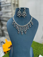 Luxury American Diamond Pakistani Necklace Earrings Elegant and Exclusive for High Class Occasions - Libasaa.com