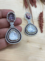 Ovan And Heart Shape earrings perfect for parties and weddings featuring a handcrafted design with bold ethnic appeal - Libasaa.com