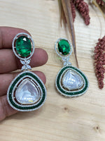 Ovan And Heart Shape earrings perfect for parties and weddings featuring a handcrafted design with bold ethnic appeal - Libasaa.com