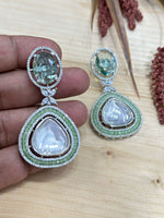 Ovan And Heart Shape earrings perfect for parties and weddings featuring a handcrafted design with bold ethnic appeal - Libasaa.com