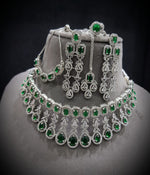AD Choker Necklace Earrings Bracelet Ring for Special Occasions With Creates Coordinated look For Bridal - Libasaa.com