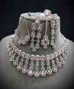 AD Choker Necklace Earrings Bracelet Ring for Special Occasions With Creates Coordinated look For Bridal - Libasaa.com