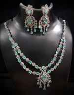 Layered AD Necklace With Matching Earrings Elegant And Formal Style Suitable For Special Occasions - Libasaa.com