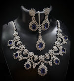 Detailed Oval And Round Shape Necklace Earrings With Maang Tika Gemston Create Delicate And Feminine Framees - Libasaa.com