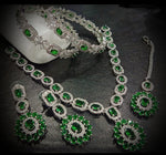 Geometric Rectangular Pattern Necklace Set With Bangles Earrings And Maang Tikka Floral, Rounded shape Gives Elegant Timeless Appeal - Libasaa.com