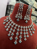 Wedding Ethnic Fashion Party Accessories Set of Necklace Earrings With American Diamond Premium Design - Libasaa.com