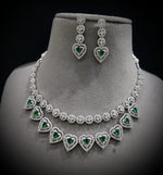 Heart Shape Inspired Necklace Earrings Set Looking Adorned With AD And Enhancing Women Look - Libasaa.com