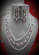 Lustrous Finish Bollywood Inspired Necklace Earrings Set Luxurious Timeless Piece Makes Bridal Lasting Impression - Libasaa.com
