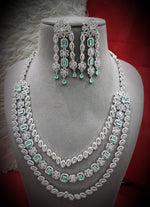 Lustrous Finish Bollywood Inspired Necklace Earrings Set Luxurious Timeless Piece Makes Bridal Lasting Impression - Libasaa.com