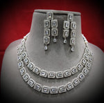 Layered Luxury Stunning Necklace Set Delicate American Diamond and Gemstone Design For Women - Libasaa.com