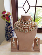 Kundan Pearl Beaded Indian Pakistani Bridal Wedding Necklace Set - Libasaa.com