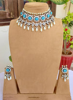 Pakistani Wedding Choker Bollywood Indian Bridal Statement Necklace Earrings Set - Libasaa.com