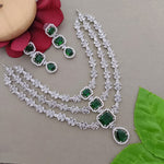 Kundan Pearl Pakistani Bridal Necklace Set American Diamond CZ Indian Weddings - Libasaa.com