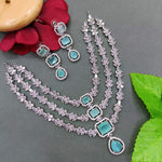 Kundan Pearl Pakistani Bridal Necklace Set American Diamond CZ Indian Weddings - Libasaa.com