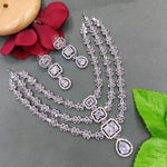 Kundan Pearl Pakistani Bridal Necklace Set American Diamond CZ Indian Weddings - Libasaa.com