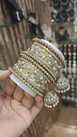 Bollywood AD Bangles Indian Bridal Wedding Jewelry Set