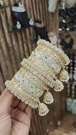 Royal Gold AD Bangles Jhumka Set Bollywood Inspired Design