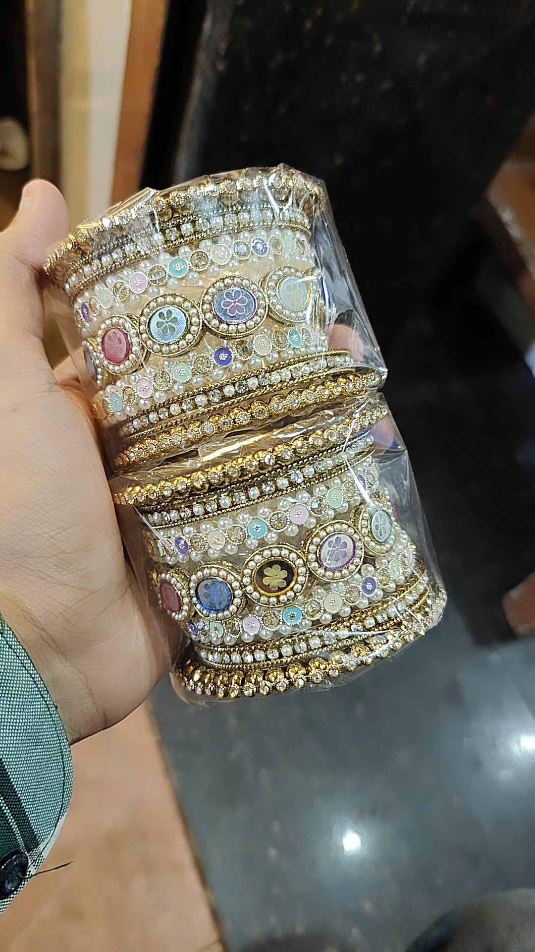 Vibrant Gold Plated Bangles Set Pakistani Bridal Wedding Jewelry - Libasaa.com