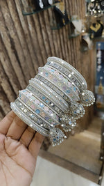 Mirror Indian Pakistani Deisgn Bangles Jhumka Set Wedding Occations